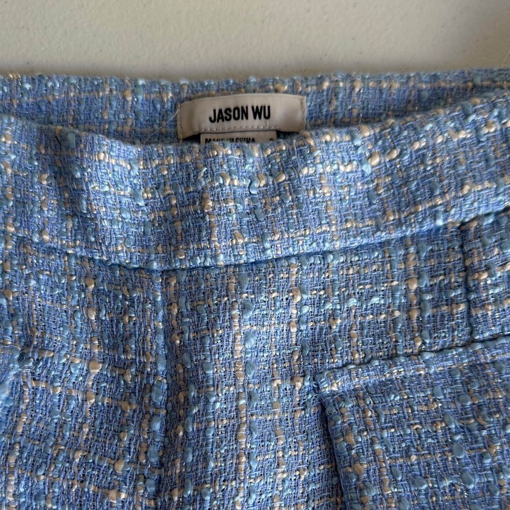 Jason Wu Blue Tweed Straight Leg Pants - Picture 3 of 6